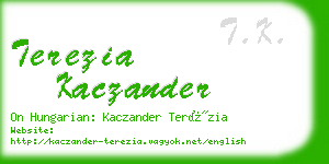 terezia kaczander business card